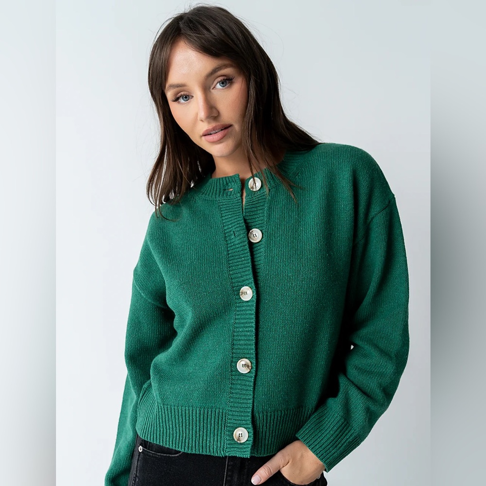Green Button-Up Sweater